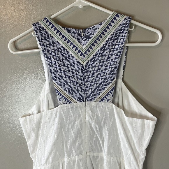 Flying Tomato Womens Sleeveless Dress White Blue Embroidered Sundress Si… - Picture 6 of 6